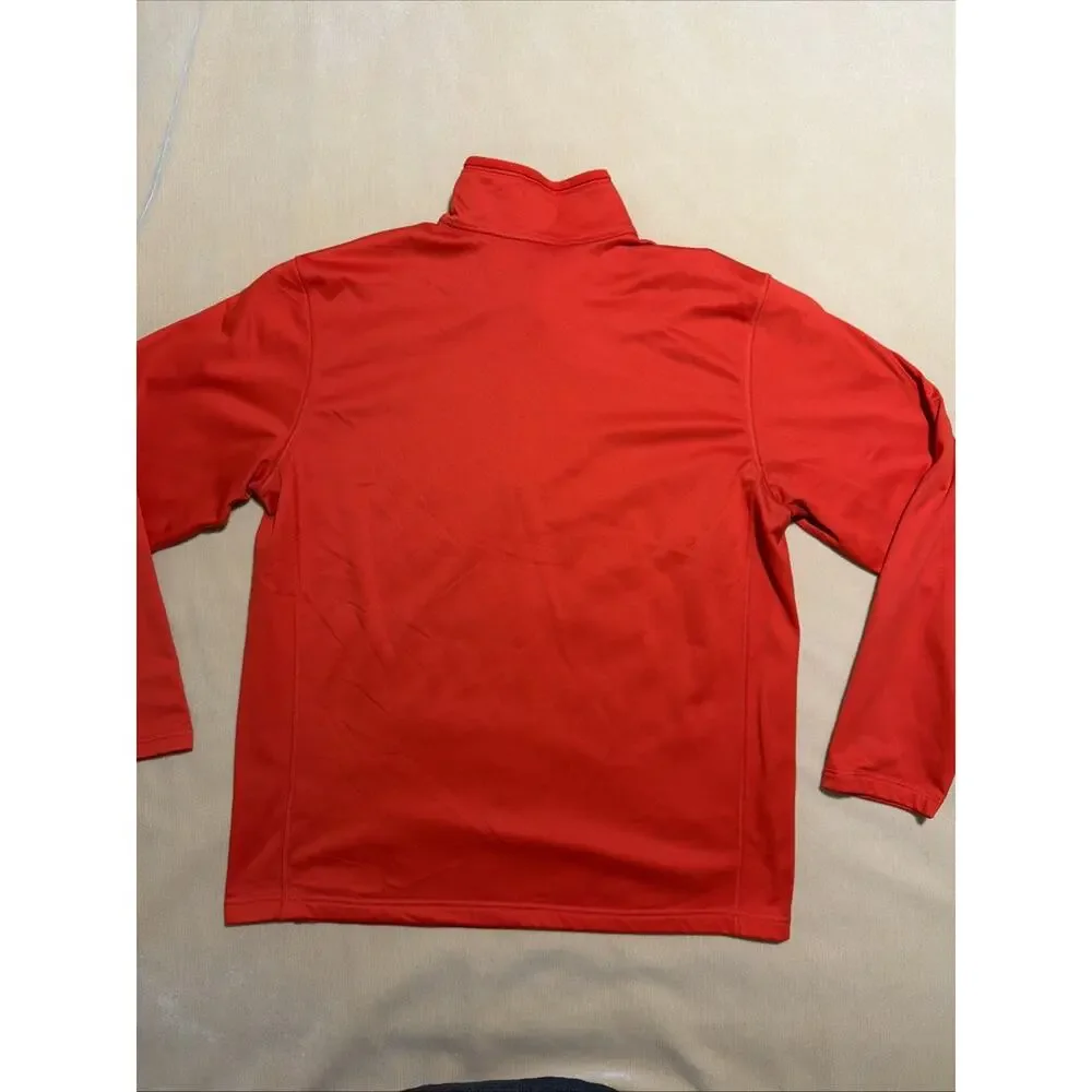 MENS THE NORTH FACE LONG SLEEVE RED FLEECE LINED 1/4 ZIP PULLOVER SIZE XL